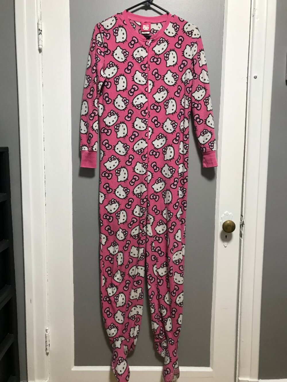 Hello Kitty Sanrio Pink Kawaii Polar Fleece Onesie Pajama Pj XS SMALL